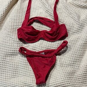 Strawberry Milk Mob Red Underwire Bikini Set